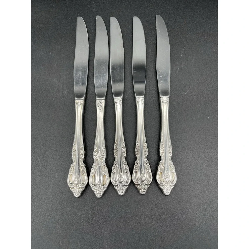 Dinner knife Set Brahms Stainless Distinction Plus By Oneida Silver 5 Pieces